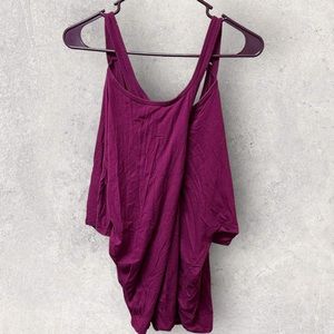 Calia by Carrie Underwood, Activewear Tee with Tank Straps, Magenta, XL, Women's
